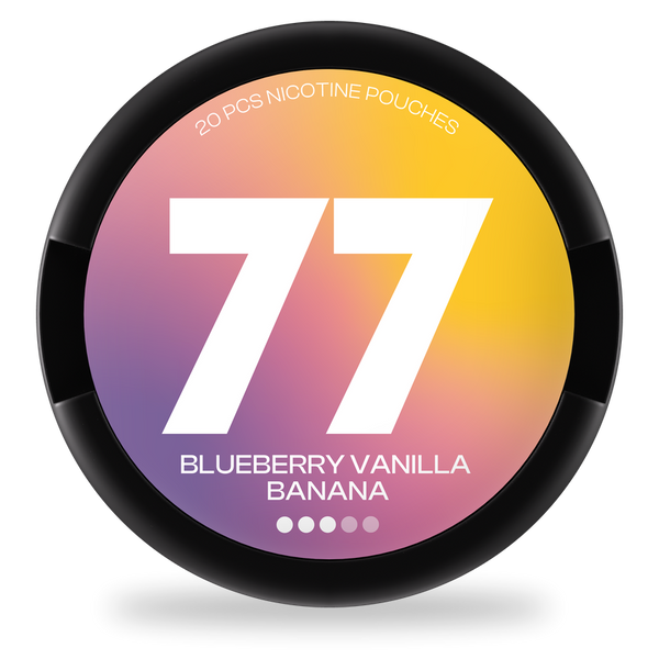 77 Blueberry Vanilla Banana nicotine pouches wholesale | Swepouch
