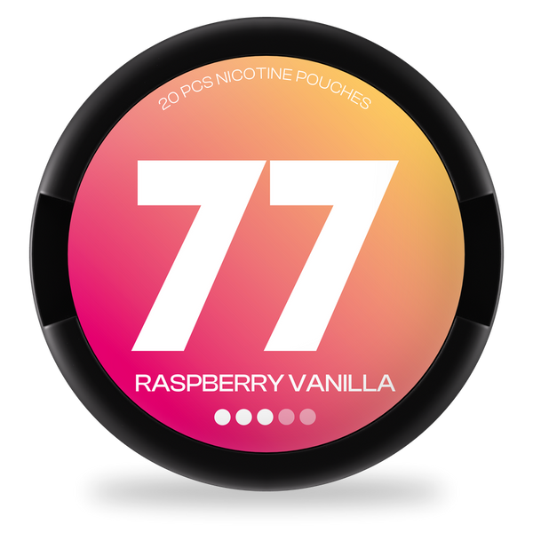 77 Raspberry & Vanilla nicotine pouches wholesale | Swepouch
