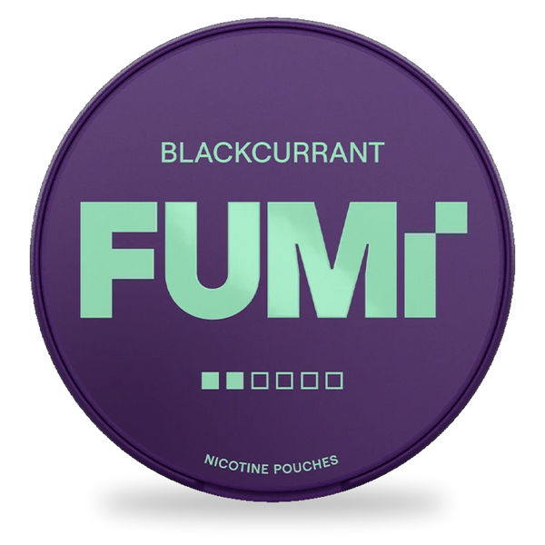 FUMi Blackcurrant nicotine pouches wholesale | Swepouch
