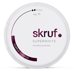 SWEPOUCH skruf purple cassice 6mg nicotine pouches wholesale in Skruf Superwhite collection | Swepouch