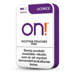 ON! on! licorice 3mg nicotine pouches wholesale in On! collection | Swepouch